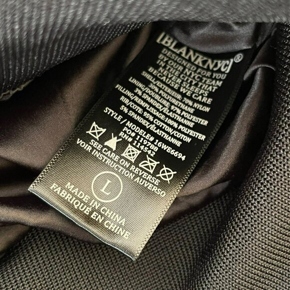 Revolve Blank NYC Jacket Shiny Patent Black Cropped Puffer Large NWT - Picture 10 of 10